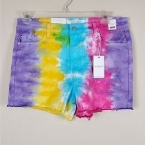 Judy Blue Snow Cone Tie Dye High Waisted Cut Off Shorts Size XL
